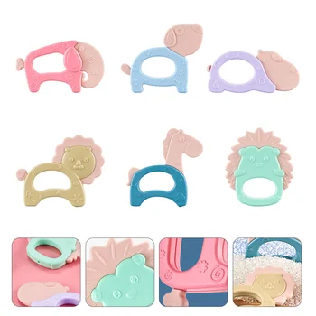 

6PCS Funny Educational Teething Toys Cartoon Animal Toys for Kids