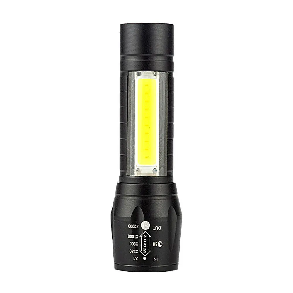 Многофункциональный светодиодный вспышка светильник USB Перезаряжаемые батарея мощная T6 фонарь боковой COB светильник дизайн флеш-светильник хвост магнит рабочий светильник