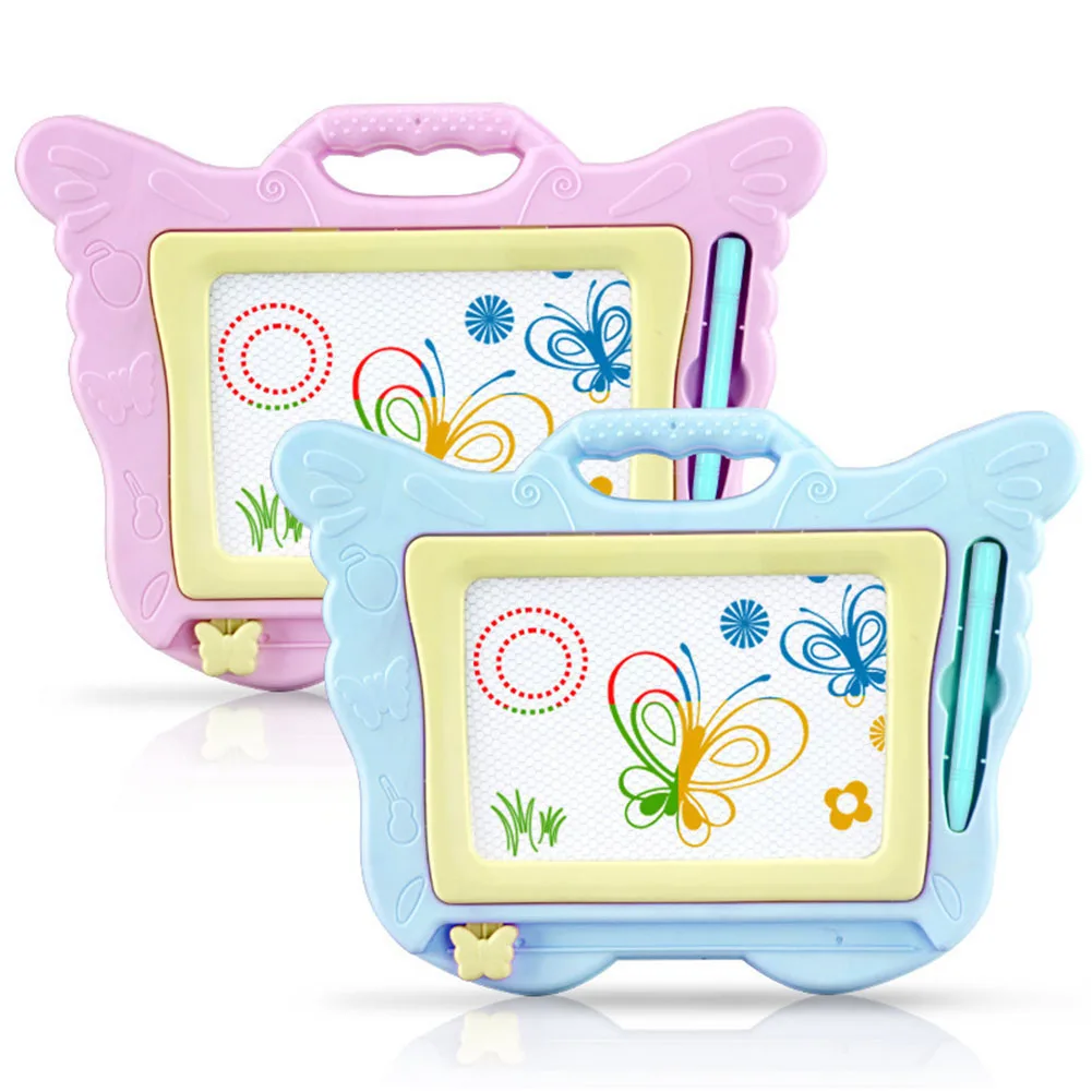 Kids Drawing Board Children Butterfly Shape Magnetic Drawing Board Sketch Pad Educational Toy Erasing Dlipper from left to right