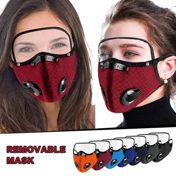 

5pcs Reusable Masks For Women Men Breathable Mouth Face Mask With Removable Clear Eyes Shield Detachable mascarilla masque