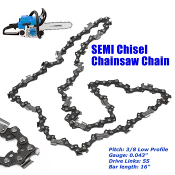 

3/8 Pitch Chainsaw Chain Replacement SEMI Chisel 55 Drive Link 16 inch Kit For Stihl 0.043" gauge Sale