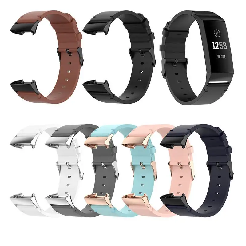Leather Strap For Fitbit Charge 4 Replacement Bracelet For Fitbit Charge 3 Band Steel Buckle Belt for Fit bit Charge 3 SE Leather Strap For Fitbit Charge 4 Replacement Bracelet For Fitbit Charge 3 Band Steel Buckle Belt for Fit bit Charge 3 SE