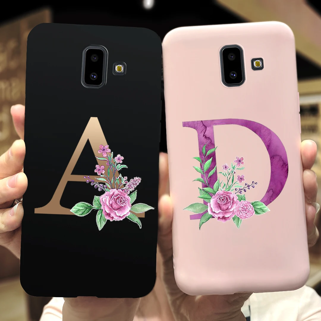 Alphabet Monogram Soft Silicone Phone Case Cover