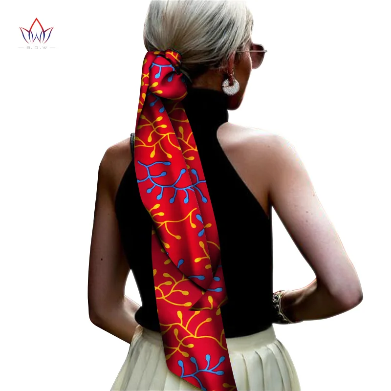 20 BRW Boho шикарный Африканский принт узел лента для волос Лариат фторуглеродная леска аксессуары для волос Африканский Воск Печать Ткань аксессуары WYB368 - Окраска металла: 20
