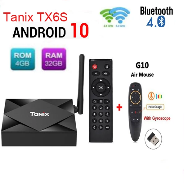 Предпродажа Tanix TX6S Android 10,0 ТВ приставка Allwinner H616 4G ram 32GB 64GB rom 2,4G/5 GHz Wifi Bluetooth H.265 Youtube телеприставка