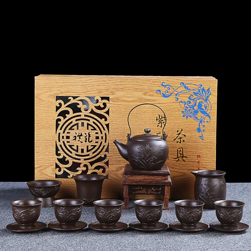 

Raw Ore Clay Gift Box Tea Set Teapot Manufacturers a Generation of Fat Company Promotional Gift Logo Customizable