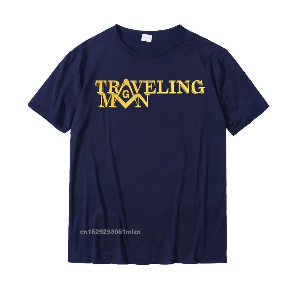 Design Fall Cotton Crewneck T Shirt Short Sleeve Normal Tshirts Brand New Classic Tshirts Free Shipping Masonic Traveling Man Square Compass Freemason T-Shirt__3162 navy