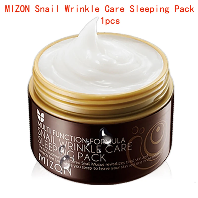 Sleeping Mask 1pcs MIZON Black Snail все в одном крем для лица подтягивающий крем черная Улитка все в одном крем против морщин шрам лечение акне Сыворотка для лица - Цвет: Sleeping Mask 1pcs
