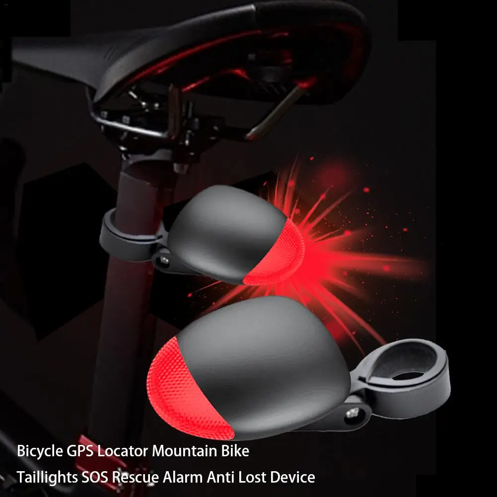  Fahrrad GPS Locator Mit LED Licht Mountainbike Rückleuchten SOS Rettungs Alarm Anti Verloren Gerät 