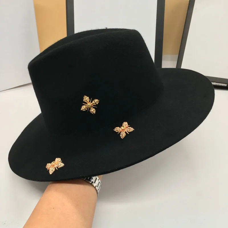 Новая Зимняя шерстяная шляпа Джокер британская Мужская и женская Мода фетровая шляпа Панама хан издание