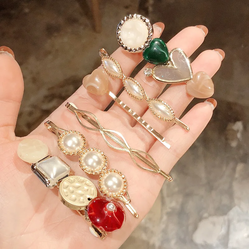 60 компл./лот 3 шт./компл. DIY Простые мульти винтажные уксусная кислота шпильки мультфильм заколки для волос с жемчугом Инструменты для укладки аксессуары HA684