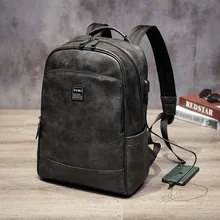 2021 New Natural Cowskin Genuine Leather Men's Backpack Fashion Large Capacity Shoolbag For Boy Leather Laptop Backpack Bag