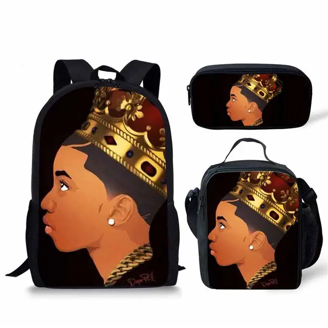 YQ4574CGK FORUDESIGNS/детские школьные сумки для детей, черная девочка, волшебная афро леди, с принтом, школьная сумка для подростков, сумка для книг на плечо, Mochila - Цвет: YQ4574CGK