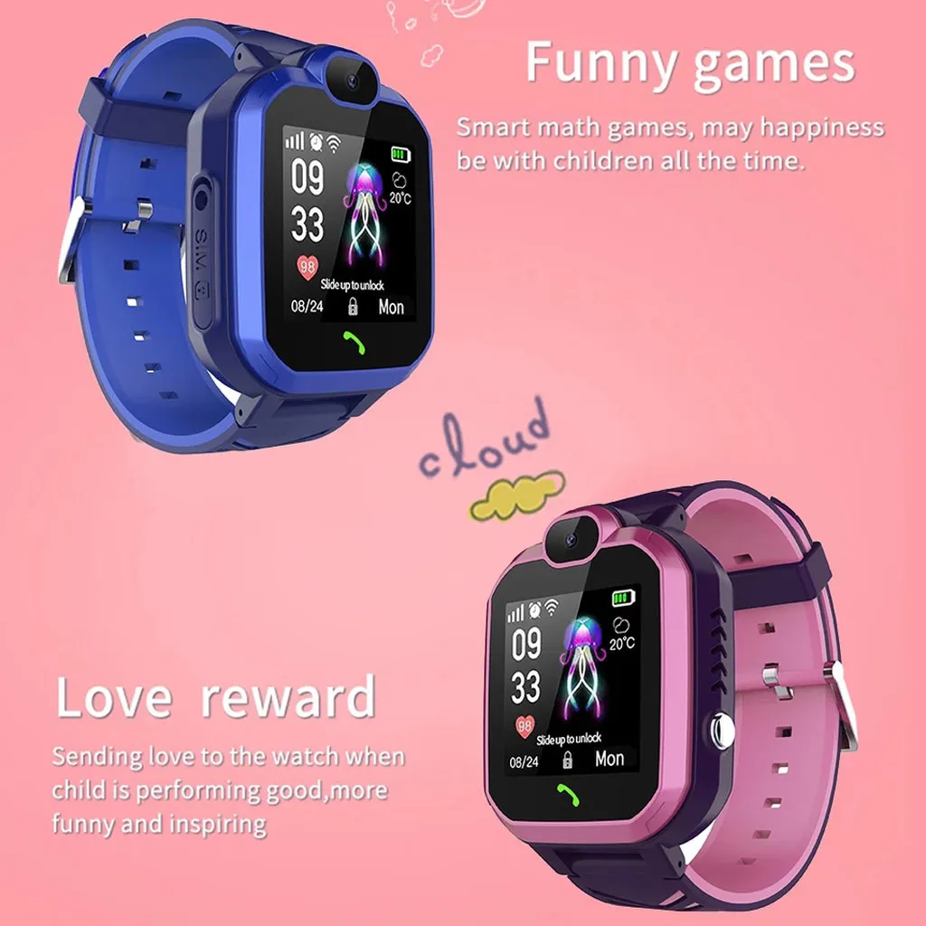DS69 Children Smart Watch Blueteeth SIM Card SmartWatch Kid With GPS IP67 Waterproof SOS hands-free intercom Smart watch  20J22