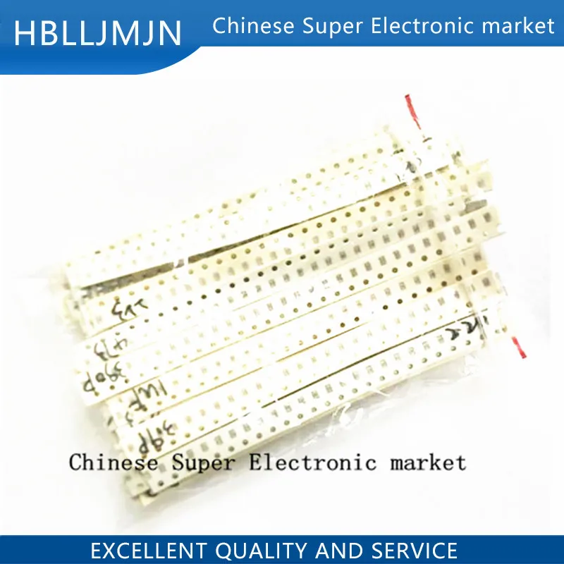1250PCS 0805 0603 0402 SMD Ceramic Capacitor Assorted Kit 1pF~10uF 50values*25pcs=1250pcs ceramic capacitor smd capacitor