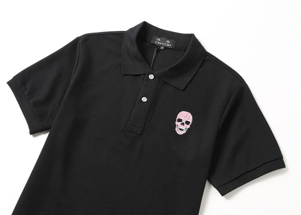 DUYOU crystal skull, повседневные мужские Поло, новинка, летние мужские Поло, хлопковые рубашки с коротким рукавом, брендовая одежда 67703