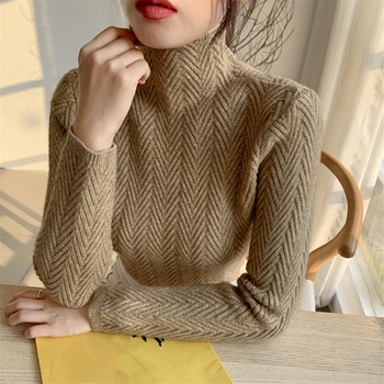 

Autumn And Winter New Turtleneck Sweater Women Pullover Long Sleeve Slim Knitted Sweater Tops Fashion Bottoming Shirt Sweaters