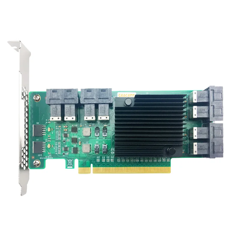 

Ceacent NVMe U.2 Controller ANU28PE16 8 Port SFF8643 to SFF8639 riser , Support 8 NVMe SSD