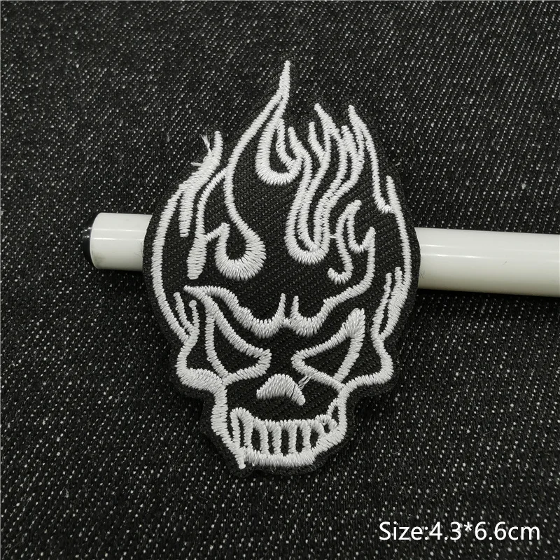 (46 stile) Schwarz und Weiß Pentagramm Stickerei Patches für Jacke Alphabet Patch Eisen auf Transfer Streifen Buchstaben Appliques – Detail 1