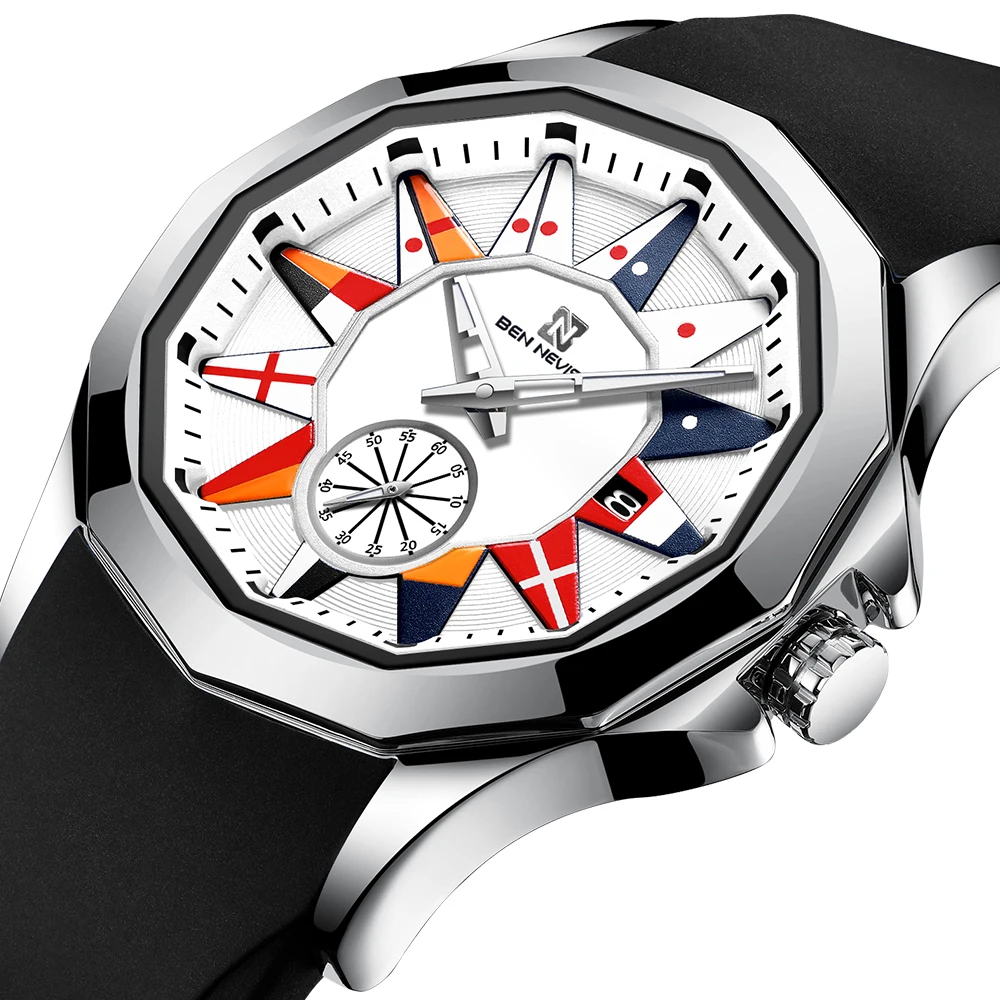 Мужские спортивные многофункциональные кварцевые часы с хронографом и