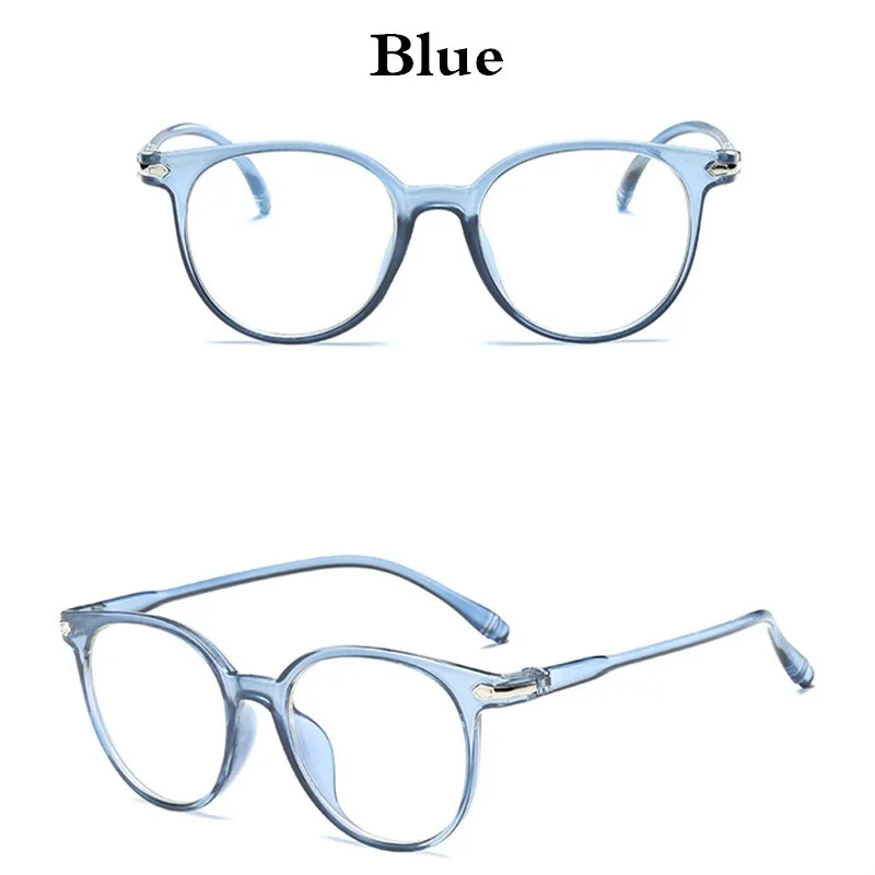 Модные очки, оптическая оправа, женские солнцезащитные очки, фирменный дизайн, пластиковая женская большая оправа, прозрачные линзы, солнцезащитные очки, UV400, винтажные - Цвет линз: Blue