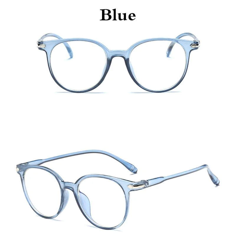 Blue Модные очки, оптическая оправа, женские солнцезащитные очки, фирменный дизайн, пластиковая женская большая оправа, прозрачные линзы, солнцезащитные очки, UV400, винтажные - Цвет линз: Blue