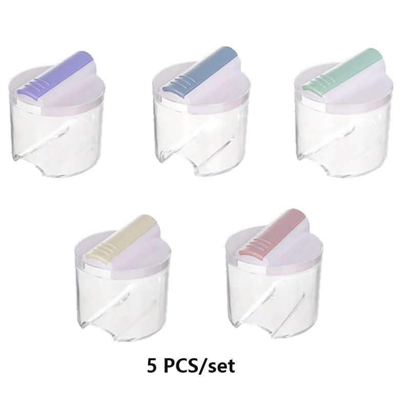 5pcs Кухня PP специй Бутылка Приправа барбекю приправа горшок перец бутылка набор коробок для приправ из 5 - Цвет: 5pcs