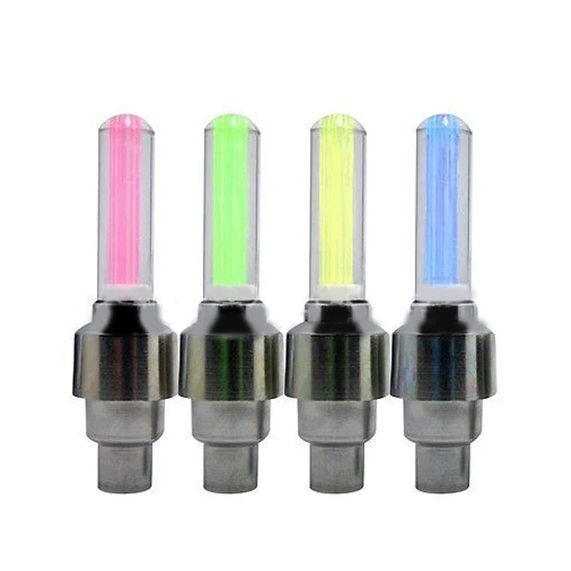 4 pcs mutil color Набор из 4 шт. синий для велосипеда, мотоцикла, машины колеса шина мотоцикла клапан Кепки неоновая лампа светодиодный вспышка светильник - Цвет: 4 pcs mutil color