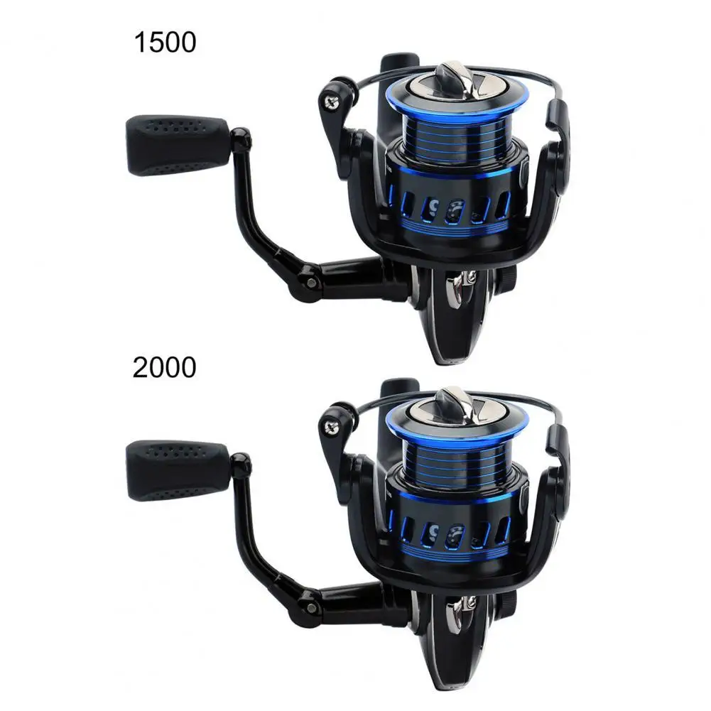 

50%HOT1500/2000 Fishing Reel Rotating Button Anti-Corrosion Double Bearings Anti-Slip Handle Metal Fishing Line Reel for Outdoor