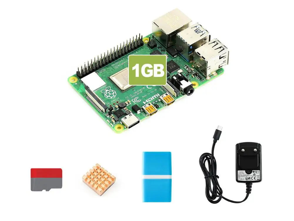 PI4B-1GB стартовый комплект с вилкой питания США/ЕС/Великобритании