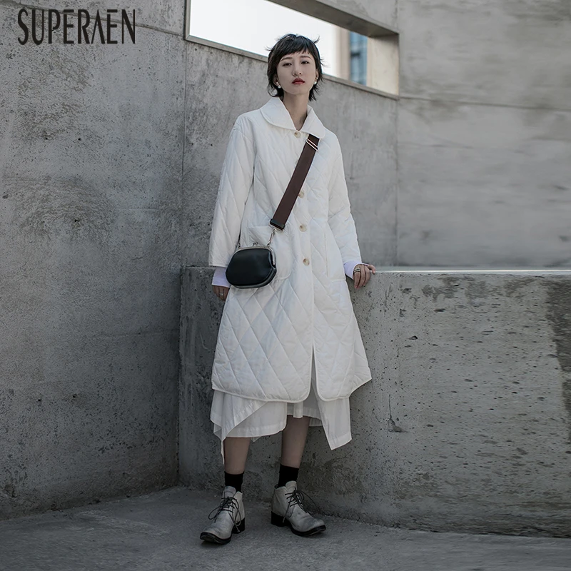 SuperAen, теплые парки, пальто для женщин, зима, новинка, плотные парки, пальто для женщин, одноцветные, однобортные, женская одежда