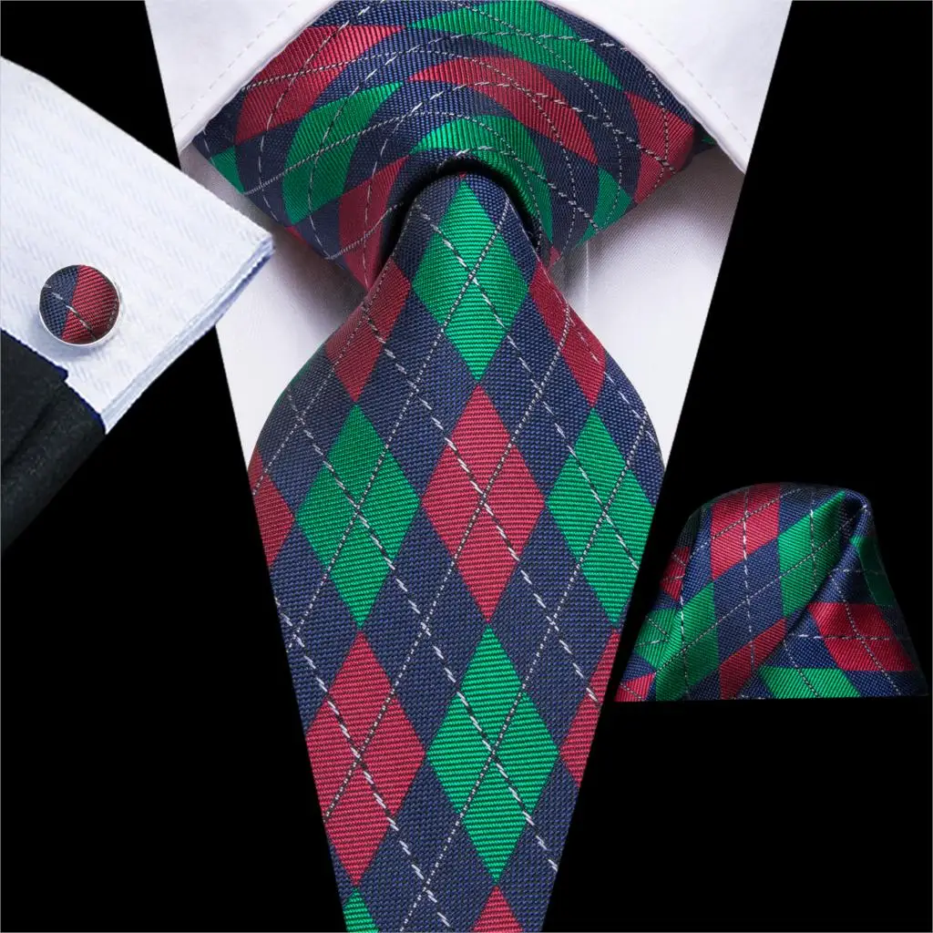 SN-3285 Hi-Tie рождественские галстуки для мужчин шелк Hanky запонки набор подарки для мужчин Цветочные жаккардовые Gravatas мужские галстуки вечерние большие галстуки - Цвет: SN-3285