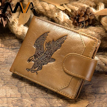 

Brand Leather Wallets Purse For Men Genuine Leather Male Wallet Pocket Bifold Wallet Zipper Short Wallets For Men Vintage 7040