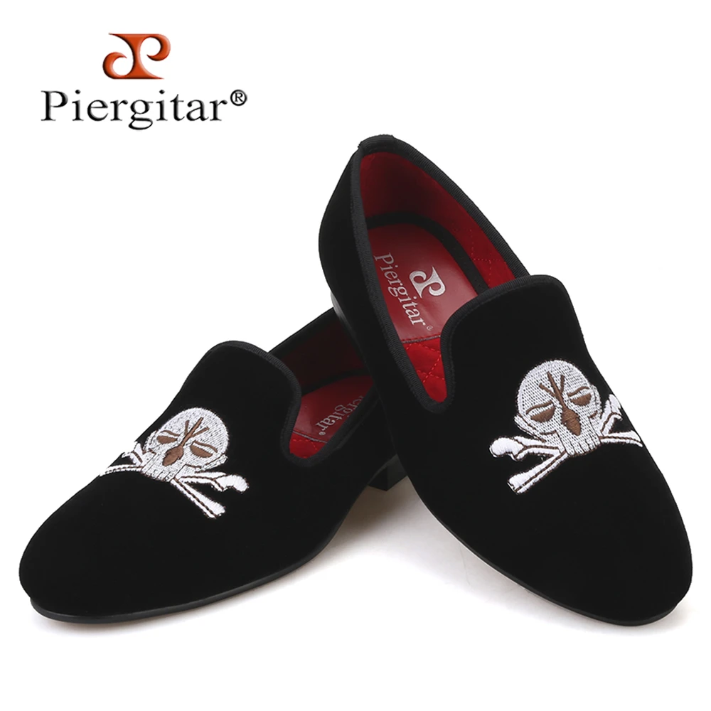 Piergitar de terciopelo para hombre, mocasines con patrón de Calavera, para fiesta y gran oferta|slipper animal|slipper sandalslipper mold - AliExpress