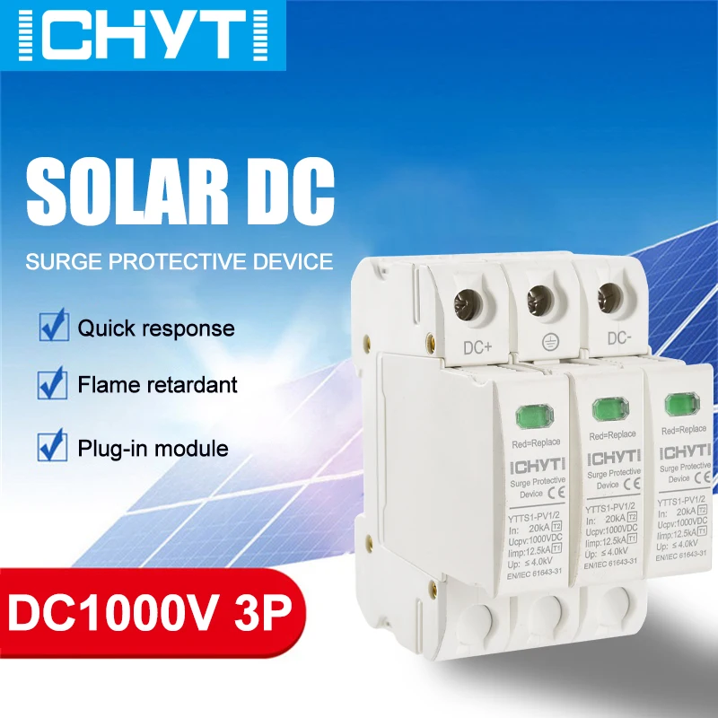 1000v 40ka Solar Power Supply protezione da sovracorrente Protezione Lampo 