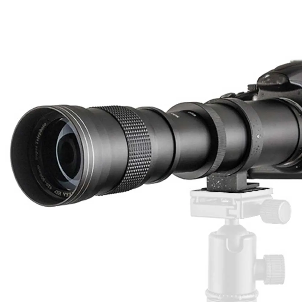 420-800mm Multi Coating Optical Glass Super Telephoto Durable HD Wildlife Manual Zoom Camera Lens Photography Long Sports Alloy