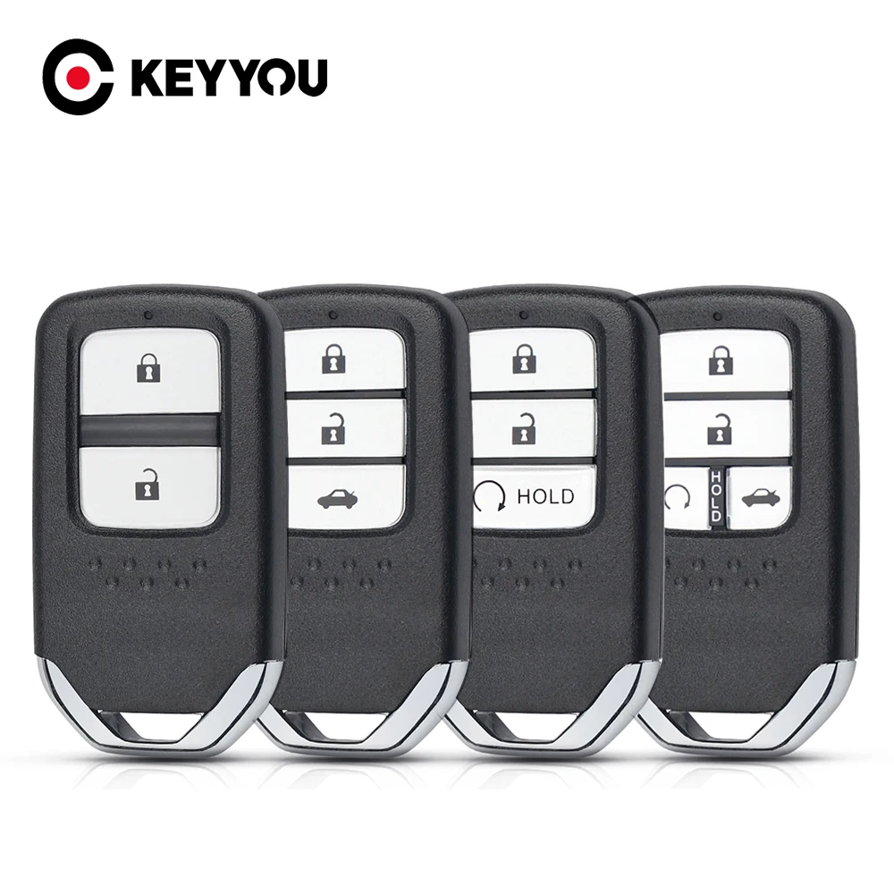 KEYYOU для Honda Fit Odessey City Jazz XRV Venzel HRV CRV Accord Civic 2/3/4 кнопки чехол смарт-ключей вставной с