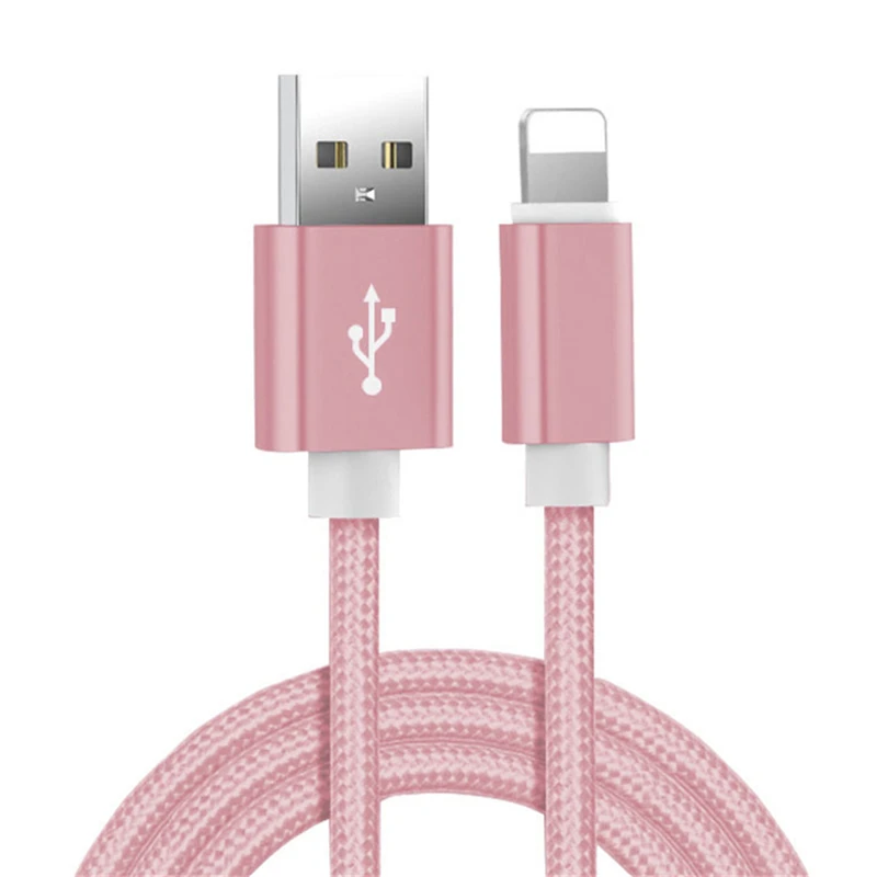 

3ft 6ft Metal Braided USB Data Charging Cable for iPhone 6 6S 7 8 Plus X XR XS Max 11 5S iPad 6 mini 2 Air Pro Fast Charger Cord