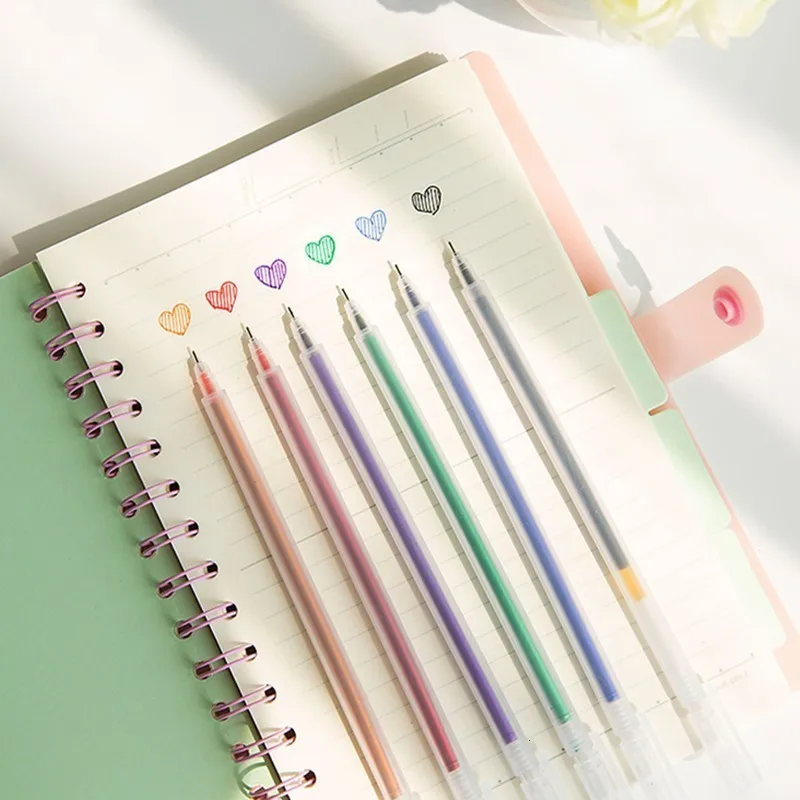 6 цветов 0,5 мм креативный цветной гель Pes чернильная ручка живопись чертежные маркеры детская ручка подарок школьный офисный набор