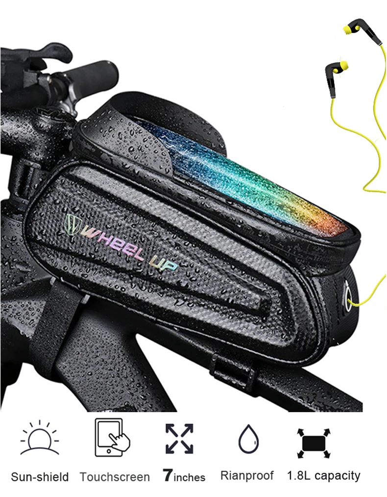 Bicycle Front Tube Bag Cycling Case Hard Shell Phone Cover Mountain Bike Phone Bag Saddle Bag Outdoor Riding Accessories XA6Q