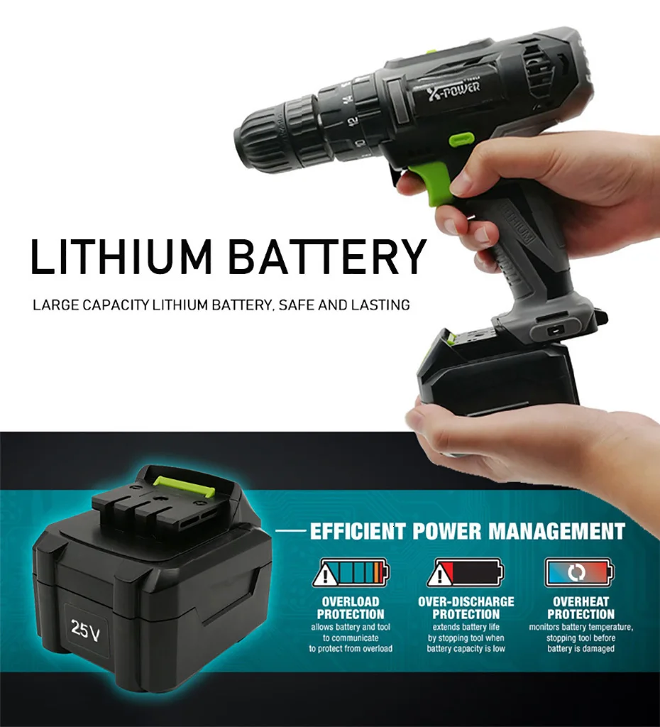 Electric Screwdriver Cordless 18V Mini Portable Electric Drill Lithium Battery Operated Rechargeable Power Tools HOME DIY