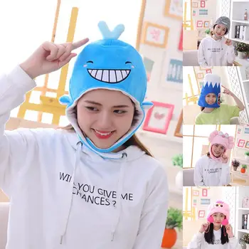 

Assorted Soft Cartoon Cute Plush Shark Fuzzy Beanie Cap Hat Head Warmer Cosplay Photo Props Adult Women Mens Children
