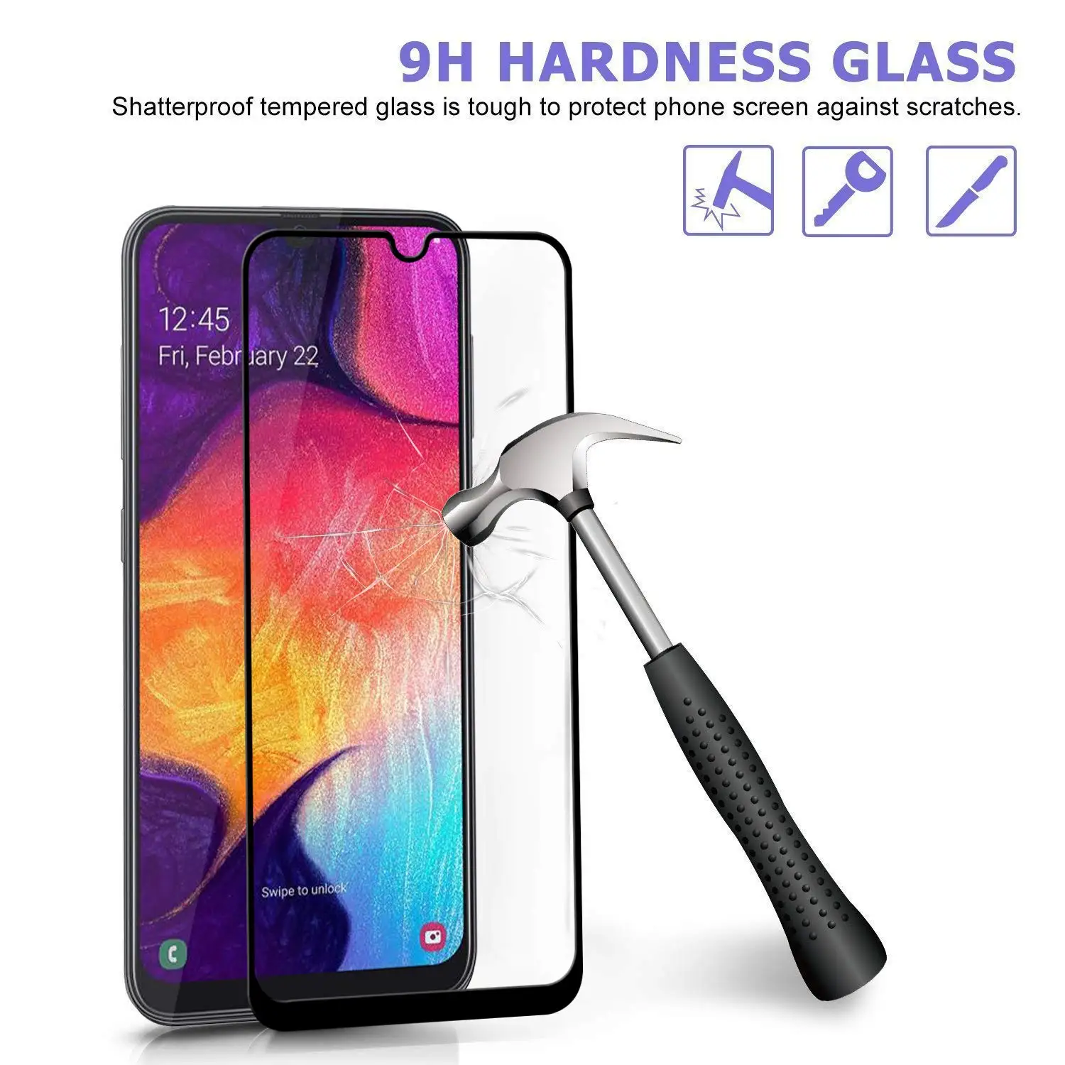 2 в 1 9D закаленное Стекло для samsung Galaxy A70 A20 A30 A40 A50 A80 A40 J4 J6 A6 A8 A7 M30 M20 покрытие HD защитная пленка протектор