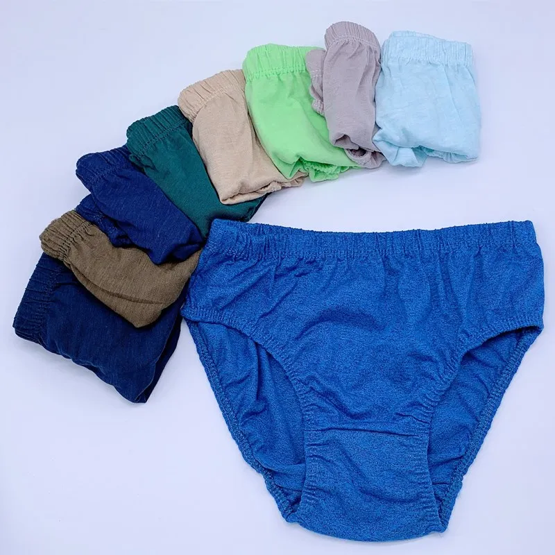 6pc garçons sous-vêtements solides bébé culottes slips enfants culottes pour enfants 2-10 ans (lot de 6)