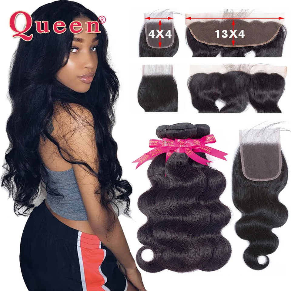 Queen Hair Products Brazilian Body Wave Hair Weave Bundles With