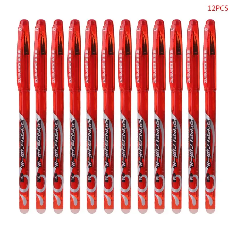 12 шт 0,5 мм стираемая ручка, гелевая ручка стилей, Радужный, креативные ручки для рисования, канцелярские ручки для школьников, подарок
