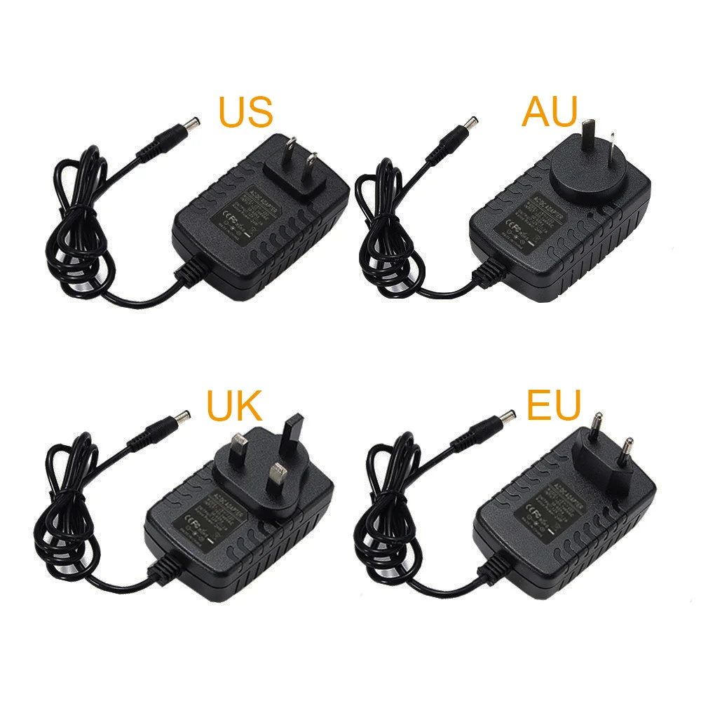 12V Светодиодные ленты Питание 2A 24 Вт Настенный 12В импульсный источник Питание для Светодиодные ленты света с 5,5/2,1 постоянного тока