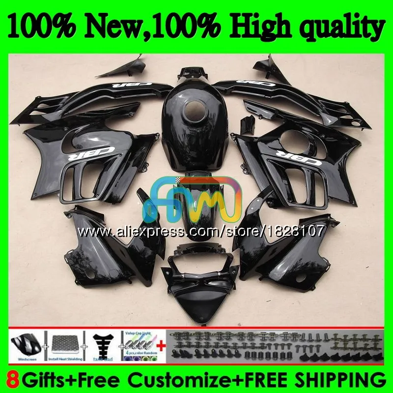 Корпус+ майка для HONDA CBR 600F3 600 F3 FS CBR600FS 3BS. 38 CBR600 F3 CBR600F3 1995 1996 глянцевый черный 1997 1998 95 96 97 98 обтекатель