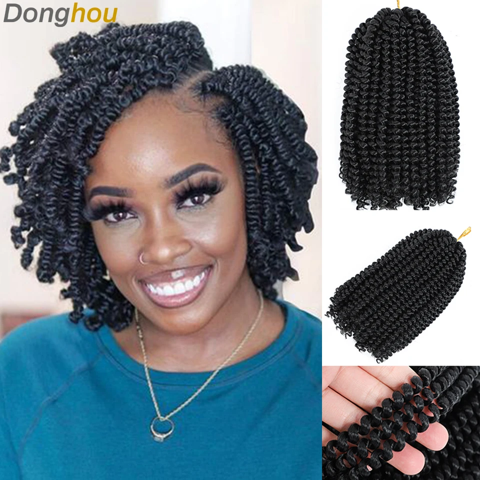 Spring Twist Hair 8 Inch Curly Spring Twists Chrochet Hair Extensions For Black Women Spring Twist Hair For Braids Wholesale 1