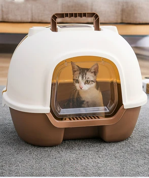 

Fully Enclosed Cat Litter Basin Cat Toilet Deodorization Extra Large Anti-splash Cat Salad Stool Basin Cat Supplies Semi-enclose